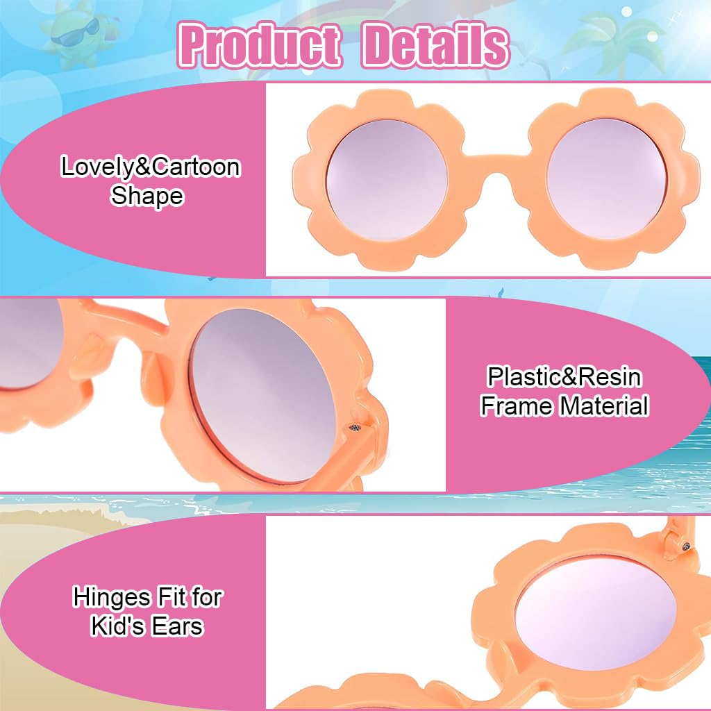 SNOWIE SOFT® 3Pcs Girls Sunglasses Kids Summer Sunglasses Round Flower Framed Sunglasses Outdoor UV Protection Beach Sunglasses for Kids 3-8 Years Old SNOWIE SOFT® 3Pcs Girls Sunglasses Kids Summer Sunglasses Round Flower Framed Sunglasses Outdoor UV Protection Beach Sunglasses for Kids 3-8 Years Old
